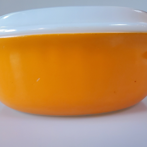 Vintage Pyrex Daisy Sunflower Orange Oval Casserole Dish #043 1.5qt - Picture 4 of 7
